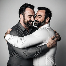 2 boys hugging eachother