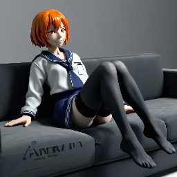 (masterpiece, best quality, highres, ultra-detailed), Nobara Kugisaki, (anime style:1.4), (official art style:1.2), (cel shading:1.3), (flat color:1.1), (2D:1.3), clean lines, vibrant colors, full body, (lying on sofa:1.2), relaxed pose, cozy living room, short orange hair, bob cut, orange eyes, confident smile, Jujutsu High uniform, navy blue jacket, long skirt, black stockings, brown loafers, soft lighting, high contrast, sharp focus.  Negative prompt: (3d, render, cgi, photorealistic, realistic, semi-realistic:1.4), (bad anatomy, deformed, ugly, disfigured, poorly drawn face, extra limbs, missing limbs, floating limbs, disconnected limbs, malformed limbs, long neck, long body, extra fingers, fewer fingers, low quality, worst quality, normal quality, jpeg artifacts, signature, watermark, username, blurry, out of focus, monochrome, grayscale, multiple characters, standing, sitting, cropped, close-up, text, logo, NSFW)