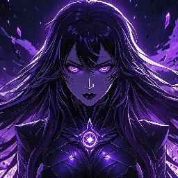 Raven Teen Titans, masterpiece, best quality, anime illustration, ultra detailed, detailed eyes, detailed hair, dark magical atmosphere, glowing purple energy, dramatic lighting, professional anime artwork