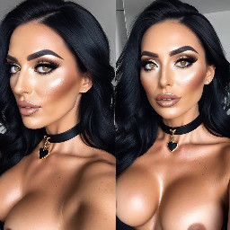 Luzian Vivian Valenzuela es un chico de presencia elegante y llamativa sin caer en lo exagerado, de esos que no necesitan hacer mucho para que la gente se fije en ellos. Tiene un rostro fino, juvenil y armonioso, con facciones suaves pero bien definidas que transmiten una mezcla extraña entre tranquilidad y misterio. Su cuerpo es delgado, pero claramente atlético; no posee una musculatura enorme ni busca verse imponente, sino que tiene una complexión ligera, ágil y bien cuidada. Precisamente porque su figura no es excesivamente robusta, los rasgos de su rostro destacan aún más, haciendo que la atención se concentre primero en su mirada y expresiones.  Sus ojos son su característica más memorable: de un azul cielo extremadamente claro y brillante, tan limpios e intensos que parecen destacar incluso desde lejos. Su mirada suele ser calmada y neutral, pero el color de sus ojos hace que resulte difícil ignorarla. Debajo de ellos lleva dos marcas pequeñas en forma de “> <”, perfectamente ubicadas para darle un aspecto más distintivo sin romper la naturalidad de su rostro. Además, una cicatriz fina pero visible atraviesa una parte de su cara, añadiendo carácter y haciendo que su apariencia se sienta menos perfecta y más auténtica.  Su cabello es negro azabache, suave y ligeramente despeinado, con mechones que caen de forma natural alrededor de su rostro. Tiene reflejos azul oscuro que aparecen bajo ciertas luces y un degradado rojo oculto en la parte trasera, visible principalmente cuando se mueve o gira la cabeza. El cabello llega aproximadamente hasta las orejas, enmarcando su rostro y reforzando la atención sobre sus ojos.  En una sola oreja lleva un pendiente dorado en forma de cruz. Alrededor del cuello descansa un collar dorado con un corazón como pieza central, un detalle elegante y personal que contrasta con el resto de su apariencia más oscura. También usa un anillo discreto y un tatuaje ornamental inspirado en diseños complejos que comienza en el cuello, se extiende por el hombro, baja por todo el brazo y termina en la parte trasera de la palma de la mano, integrándose con naturalidad en su imagen.  Viste una camisa blanca impecable cubierta por un chaleco negro fino con botones negros rodeados de detalles dorados. Encima lleva una chaqueta negra elegante con adornos dorados muy sutiles que aportan sofisticación sin llamar demasiado la atención. El conjunto se completa con pantalones negros, manteniendo una paleta dominada por el negro, el dorado, el azul y pequeños toques de rojo y blanco.  En conjunto, Luzian transmite la imagen de alguien atractivo sin esforzarse por serlo: una persona de apariencia refinada, mirada inolvidable y detalles cuidadosamente elegidos. Tiene el equilibrio entre lo adorable y lo serio, entre lo elegante y lo accesible, logrando que quien lo vea recuerde primero sus ojos, luego su cabello y finalmente todos los pequeños detalles que hacen que parezca único.
