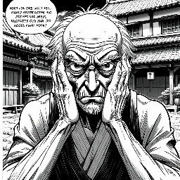 Create ONE traditional black and white manga page (not a webtoon). The page tells a short, funny fantasy scene.  Story: A young adventurer arrives at a small village to ask an old villager where the Demon King's castle is. The old villager confidently points in the wrong direction while another villager silently facepalms in the background. The protagonist realizes the old man has no idea what he is talking about. The final panel ends with a comedic reaction.  Page layout:  - 6 varied manga panels. - Natural reading flow. - Traditional Japanese manga composition. - Cinematic paneling, not perfectly aligned. - Simple backgrounds that support the scene. - Clear storytelling and readable action.  Drawing style (highest priority):  - Looks like a manga drawn completely by hand by an independent Japanese mangaka. - Simple, slightly imperfect anatomy. - Natural line weight with small imperfections. - Loose ink strokes. - No polished digital finish. - Expressive faces with exaggerated comedy. - Easy-to-draw proportions. - Clean but not perfect. - Slight asymmetry is welcome. - Amateur indie manga feeling. - Traditional screentones and simple black shadows. - Minimal cross-hatching. - Simple clothing folds. - Simple perspective. - Characters interact naturally and maintain eye contact. - Avoid stiff poses. - Avoid symmetrical faces. - Avoid plastic-looking hair.  Characters:  - Young hero with simple anime proportions. - Old villager with a slightly hunched posture, wrinkled face, messy eyebrows, simple clothing, funny expressions. - Background villager reacting with a facepalm.  Camera: Mix wide shot, medium shot, close-up, reaction close-up and final comedic panel.  Mood: Comedy, light-hearted fantasy, classic manga humor, expressive reactions, natural acting.  ABSOLUTELY AVOID: AI look, glossy rendering, realistic anatomy, hyper-detailed muscles, perfect symmetry, perfect perspective, polished digital painting, 3D appearance, cinematic lighting, over-rendering, photorealism, sharp gradients, shiny skin, oversized eyes, generic AI anime style, empty expressions, stiff bodies, extra fingers, distorted hands, blurry lines, overcomplicated backgrounds.