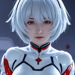 Ayanami rei ,  waifu art style , 4k , accurately identical to the reference