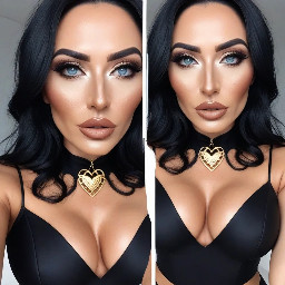Luzian Vivian Valenzuela es un chico de presencia elegante y llamativa sin caer en lo exagerado, de esos que no necesitan hacer mucho para que la gente se fije en ellos. Tiene un rostro fino, juvenil y armonioso, con facciones suaves pero bien definidas que transmiten una mezcla extraña entre tranquilidad y misterio. Su cuerpo es delgado, pero claramente atlético; no posee una musculatura enorme ni busca verse imponente, sino que tiene una complexión ligera, ágil y bien cuidada. Precisamente porque su figura no es excesivamente robusta, los rasgos de su rostro destacan aún más, haciendo que la atención se concentre primero en su mirada y expresiones.  Sus ojos son su característica más memorable: de un azul cielo extremadamente claro y brillante, tan limpios e intensos que parecen destacar incluso desde lejos. Su mirada suele ser calmada y neutral, pero el color de sus ojos hace que resulte difícil ignorarla. Debajo de ellos lleva dos marcas pequeñas en forma de “> <”, perfectamente ubicadas para darle un aspecto más distintivo sin romper la naturalidad de su rostro. Además, una cicatriz fina pero visible atraviesa una parte de su cara, añadiendo carácter y haciendo que su apariencia se sienta menos perfecta y más auténtica.  Su cabello es negro azabache, suave y ligeramente despeinado, con mechones que caen de forma natural alrededor de su rostro. Tiene reflejos azul oscuro que aparecen bajo ciertas luces y un degradado rojo oculto en la parte trasera, visible principalmente cuando se mueve o gira la cabeza. El cabello llega aproximadamente hasta las orejas, enmarcando su rostro y reforzando la atención sobre sus ojos.  En una sola oreja lleva un pendiente dorado en forma de cruz. Alrededor del cuello descansa un collar dorado con un corazón como pieza central, un detalle elegante y personal que contrasta con el resto de su apariencia más oscura. También usa un anillo discreto y un tatuaje ornamental inspirado en diseños complejos que comienza en el cuello, se extiende por el hombro, baja por todo el brazo y termina en la parte trasera de la palma de la mano, integrándose con naturalidad en su imagen.  Viste una camisa blanca impecable cubierta por un chaleco negro fino con botones negros rodeados de detalles dorados. Encima lleva una chaqueta negra elegante con adornos dorados muy sutiles que aportan sofisticación sin llamar demasiado la atención. El conjunto se completa con pantalones negros, manteniendo una paleta dominada por el negro, el dorado, el azul y pequeños toques de rojo y blanco.  En conjunto, Luzian transmite la imagen de alguien atractivo sin esforzarse por serlo: una persona de apariencia refinada, mirada inolvidable y detalles cuidadosamente elegidos. Tiene el equilibrio entre lo adorable y lo serio, entre lo elegante y lo accesible, logrando que quien lo vea recuerde primero sus ojos, luego su cabello y finalmente todos los pequeños detalles que hacen que parezca único.